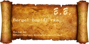 Bergel Boglárka névjegykártya